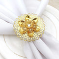 Metal Napkin Rings for Wedding Table Decoration Elegant Flower Napkin Holder