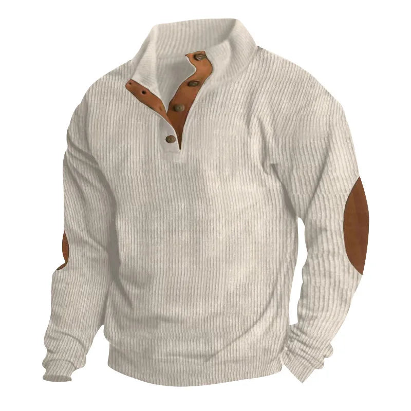 2024 New Corduroy Long Sleeved Sweatshirt Pullover Retro Casual Sweatshirt for Men