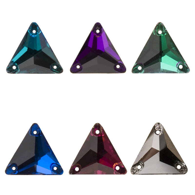 YANRUO 3270 Crystal Triangle Sew on Crystal Stones K9 Crystal Rhinestones Glass for Clothes Bag Shoes