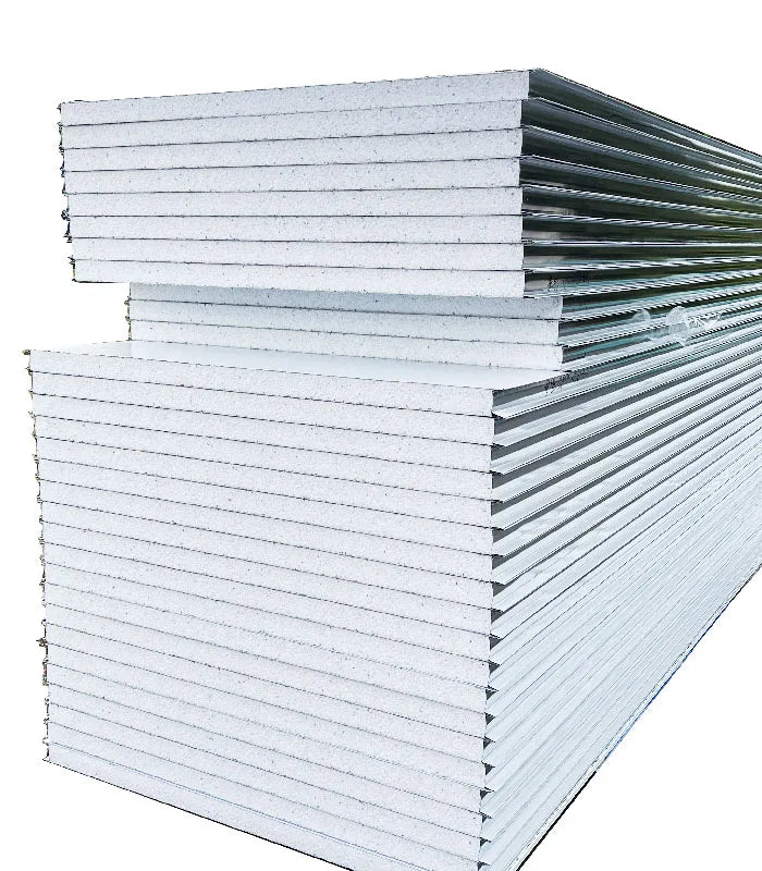 Soundproof Insulated Metal Steel 50mm EPS PU Sandwich Panel Corrugated Polyurethane Foam Wall Warehouse RAL Color 5+ Year Modern