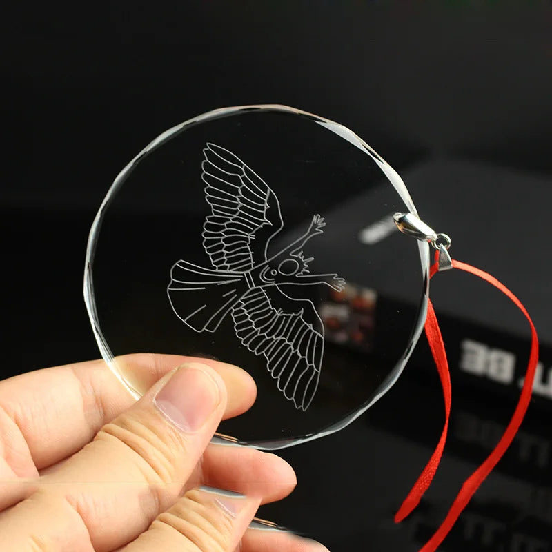 Crystal Sublimation Blanks Christmas Ornament Decorative Glass Round Ornament Flat