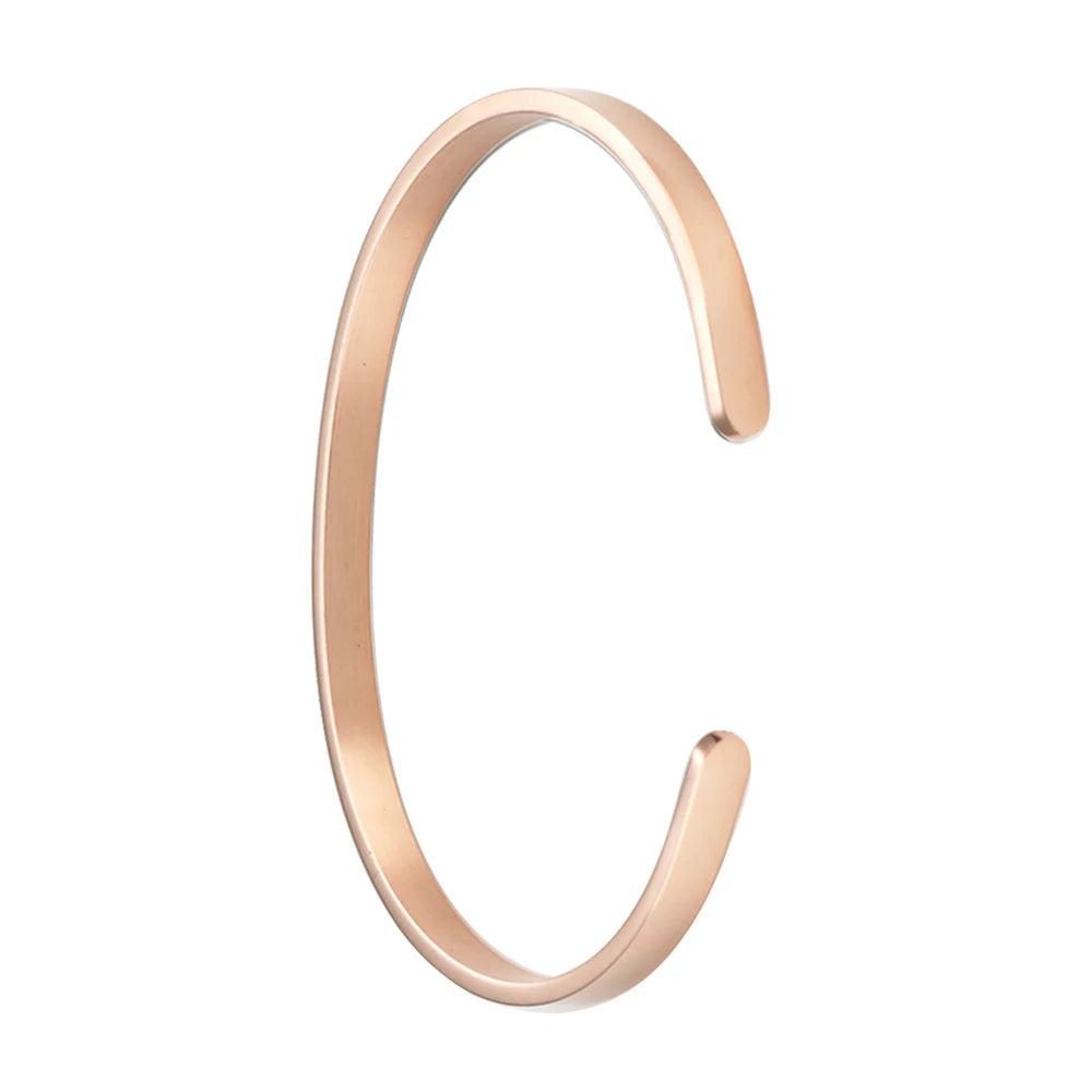 China Manufacturer Factory Price Personalized Custom Adjustable Lucky Open Stainless Steel Bracelet
