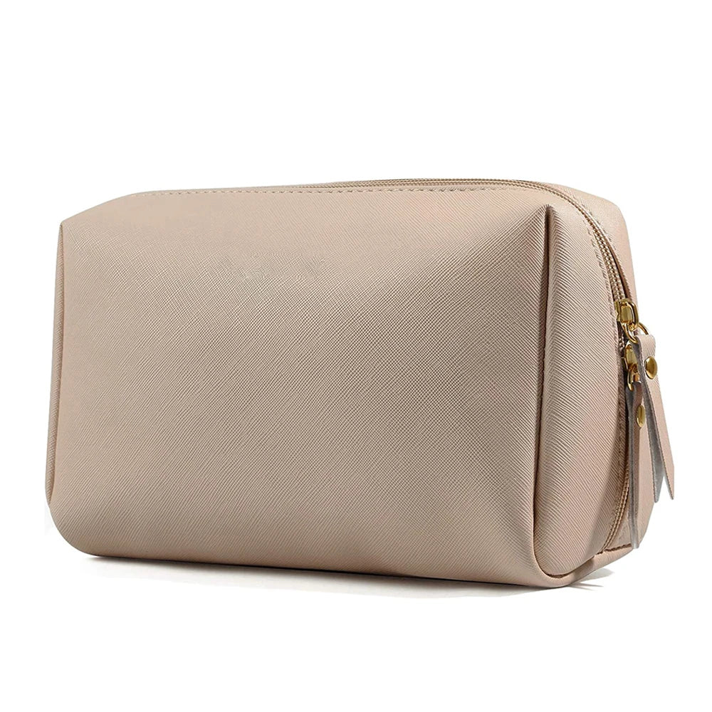Personalized Toiletry Bag Travel Cosmetic Bag Genuine Leather Custom Makeup Bags Cosmetic Pouch