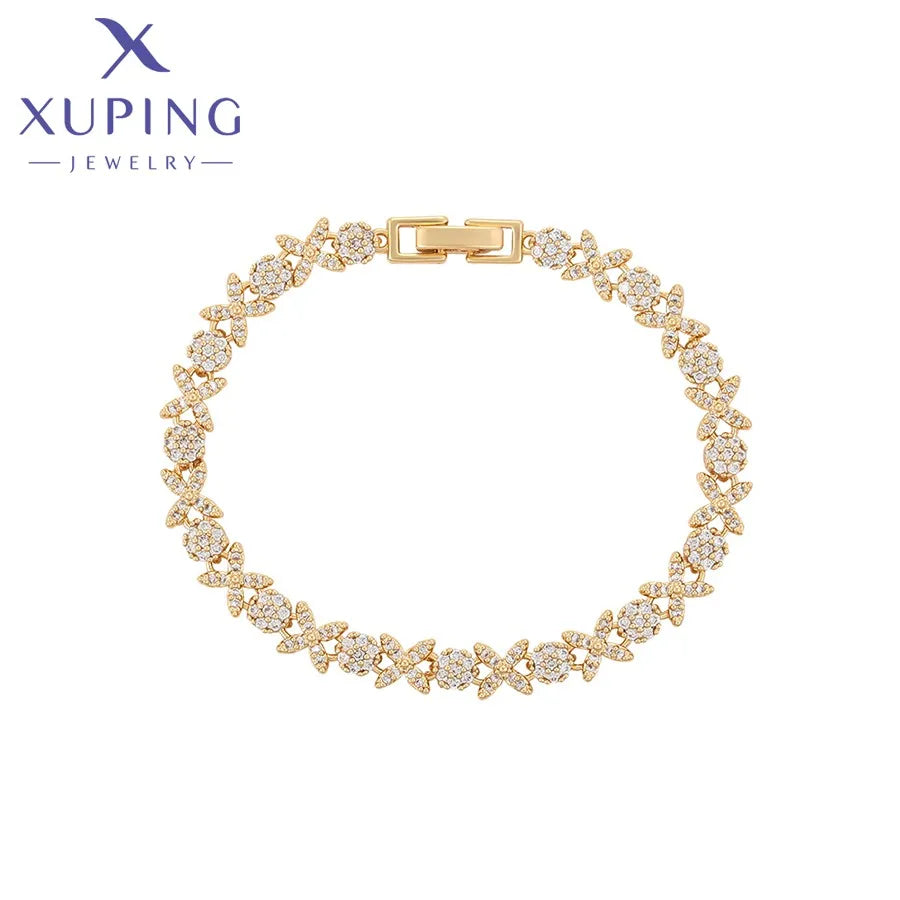Bracelet-764 Xuping Jewelry Exquisite Diamond 18K Gold Color Jewelry Bracelet Festive Gift Ladies Bracelet