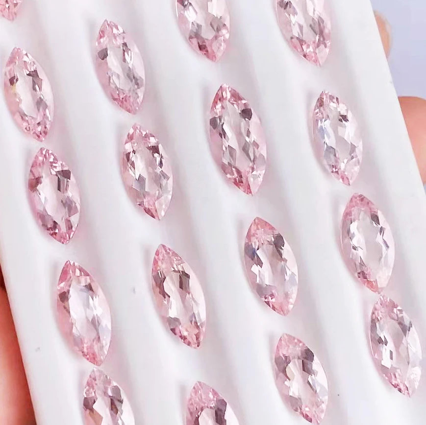Marquise Shape 6x3mm - 10x5mm Eye Clean Quality Medium Pink Color Natural Faceted Stone Gem Supplier Natural Pink Morganite