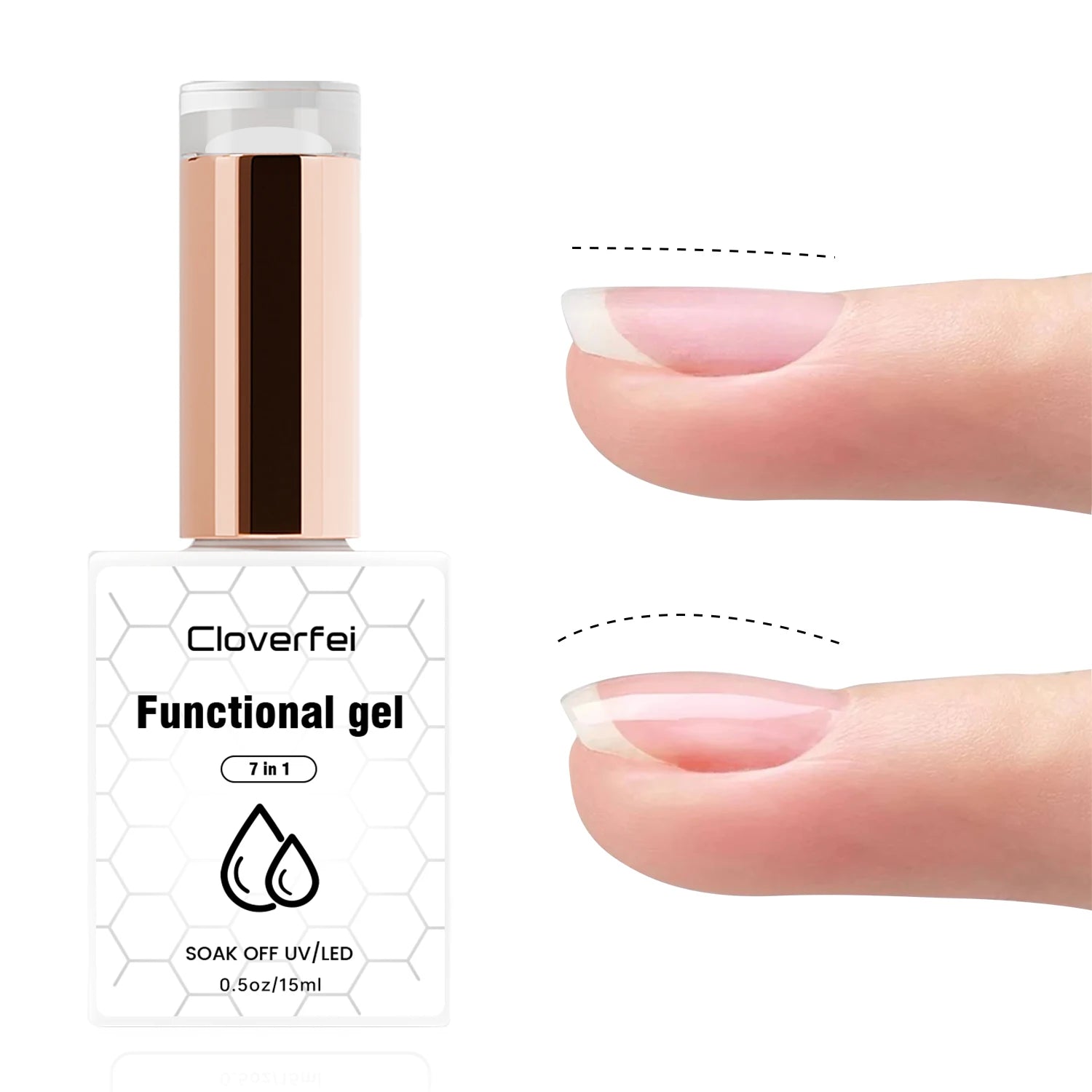 Custom 15ml 7 in 1 Multiple Function UV Nail Gel Tips Base Top Extension Adhesive Reinforced