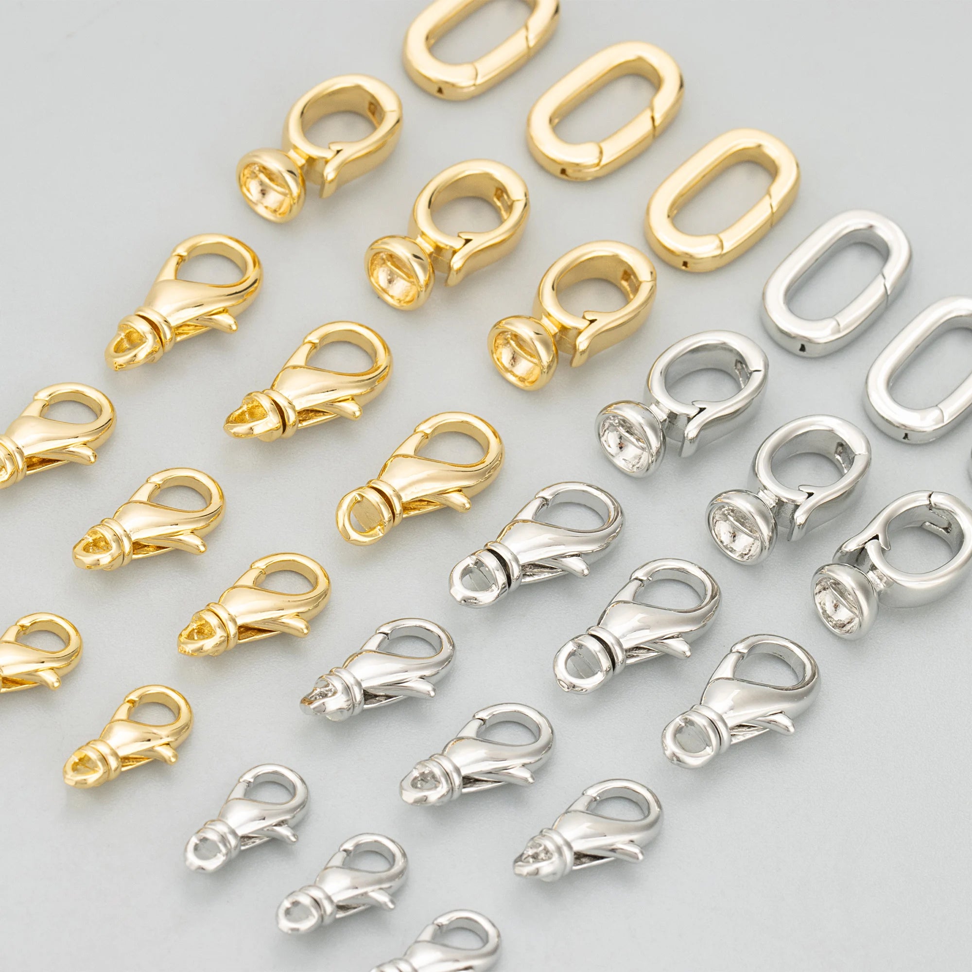 MF91  Lobster Hook Clasppass REACHnickel Free18k Gold Rhodium Platedcharmsjewelry Findings Componentsdiy Necklace6pcs/lot
