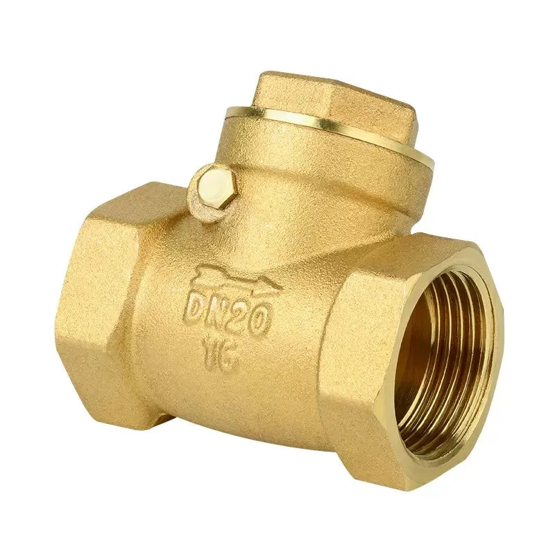 Brass Check Valves Female Threaded Hard Seal Horizontal Swing Spring Liquid Valve Check Hydraulic Check Valves Swing Type 1 Inch