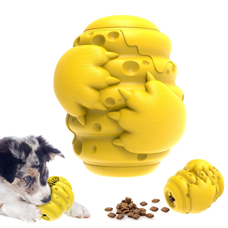 KINYU Bear Paw Honeycomb Eco Friendly Natural Rubber Indestructible Teeth Cleaning Interactive Medium Dog Chew Toy Treat