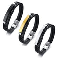 Wholesale Price Accept Small Order Leather Cuff Bracelet for Men Four Colors Stainless Steel Bracelet Diy Engraved Jewelry