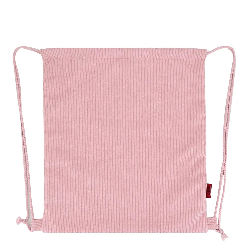 Drawstring Corduroy Shoulder Bags Backpack Environmental Women Daily Shopping Bag Foldable Storage Grocery Tote Backpack Eco