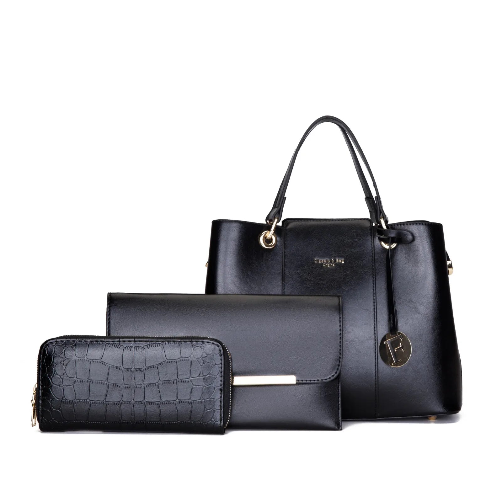 2022 New Textured Women's Bag Fashion Three Piece Bags Set Large Capacity Shoulder Bags Ladies Handbag