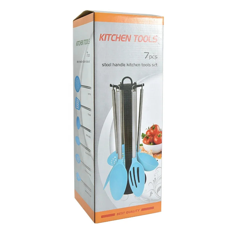 Hot Seller 6-Piece Non-Stick Nylon Ladle Kitchen Utensil Set Includes Color Box and Stand Premium Kitchen Items