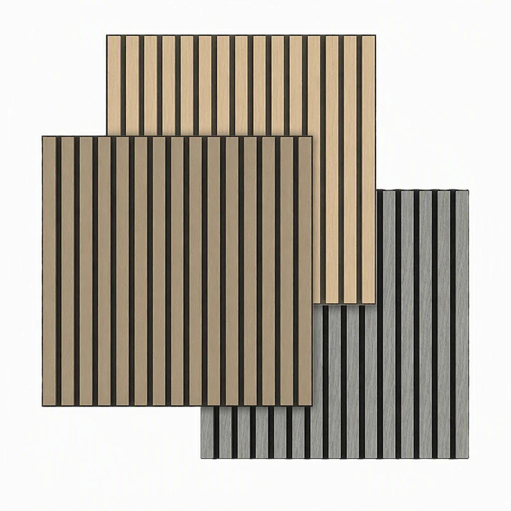 DIY Akupanel Wood Slat Wall Panel Self Adhesive Acoustic PET Felt Soundproof Eco-Friendly Interior Walls Dining Bedroom Hospital MegaBDM