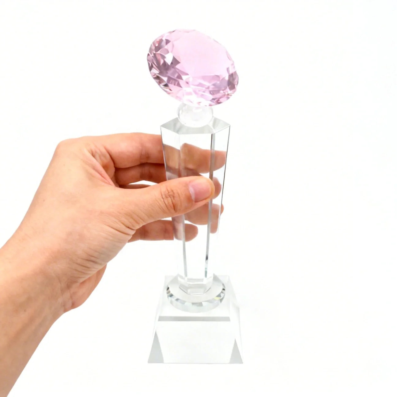 Clear Diamond Crystal Trophy with Letterpress Printing for Tradeshow Giveaways Personalized Gifts-High Quality K9 Crystal Award