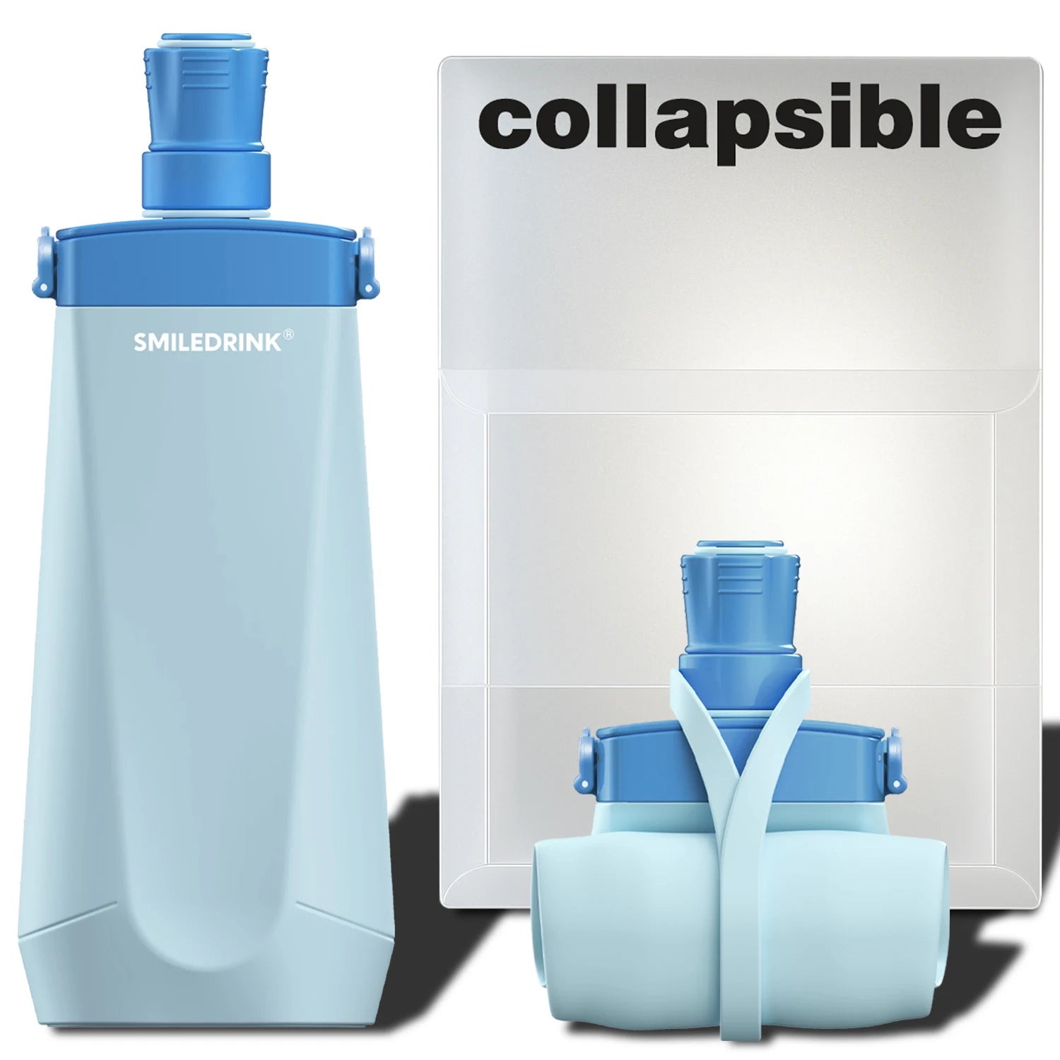 Squeeze Silicone Foldable Water Bottles Collapsible Sports Water Bottle Gym Water Bottles for Sports Traveling Hiking