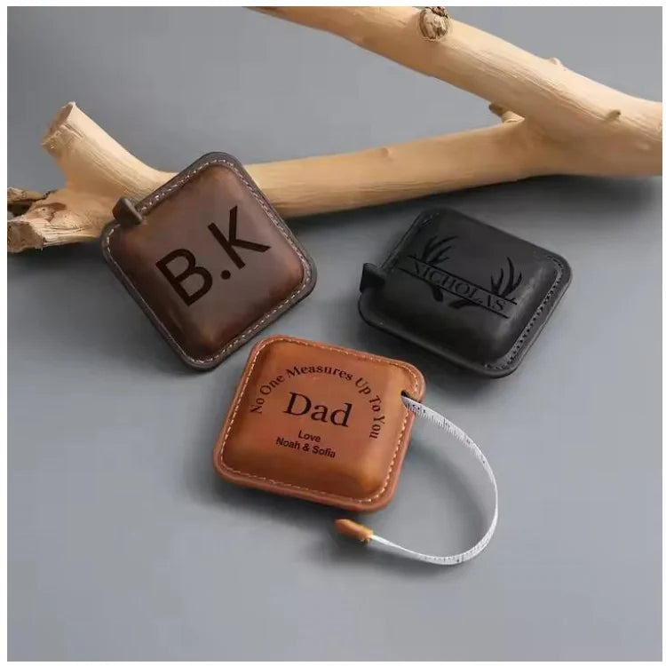 Custom 42 Color Laser Genuine Leather Mini Tailor Cloth Body Measuring Tape Laserable Engraving Leatherette Tape Measure