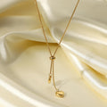 New Y-shaped Stainless Steel Soft 18K Gold Plated Rope Chain Two Love Heart Pendant Necklace Girls