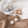 Mother Day Gift Pink/Black/White Crystal Round Drop Pearl Earings for Women 2026