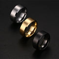 Trendy Lab Created Gemstone Gold Plated Stainless Steel Zircon Couple Rings 8mm for Men Women (KSS331)