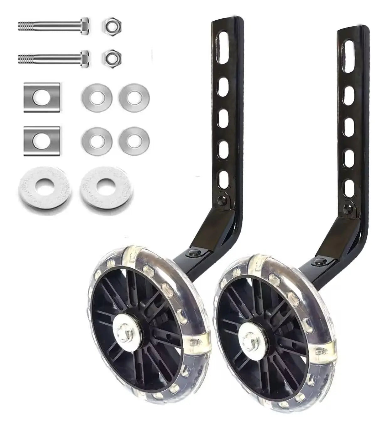 Heavy Duty Alloy Steel Bicycle Training Wheels 3mm Thick for 12-20 Inch Single Speed Kids Bikes by Aisye