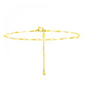 Simple Summer Fashion Non Tarnish Jewelry 18K Gold Plated Twisted Oval Pendant Stainless Steel Anklets for Women