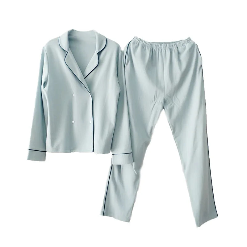 Ladies New Homewear Casual Pajamas Turn-down Collar Pajamas Sets Ladies Casual Pajamas Sets