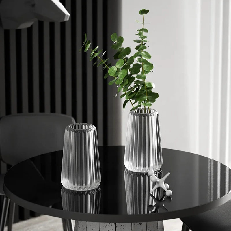 Stripe Flower Vase Mold for Resin Plaster Concrete Cement Pen Holder Silicone Mold