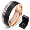 Retail Wedding Rings Couple Tungsten Carbide 8MM Ring Gold Men Fine Jewelry Rings MegaBDM
