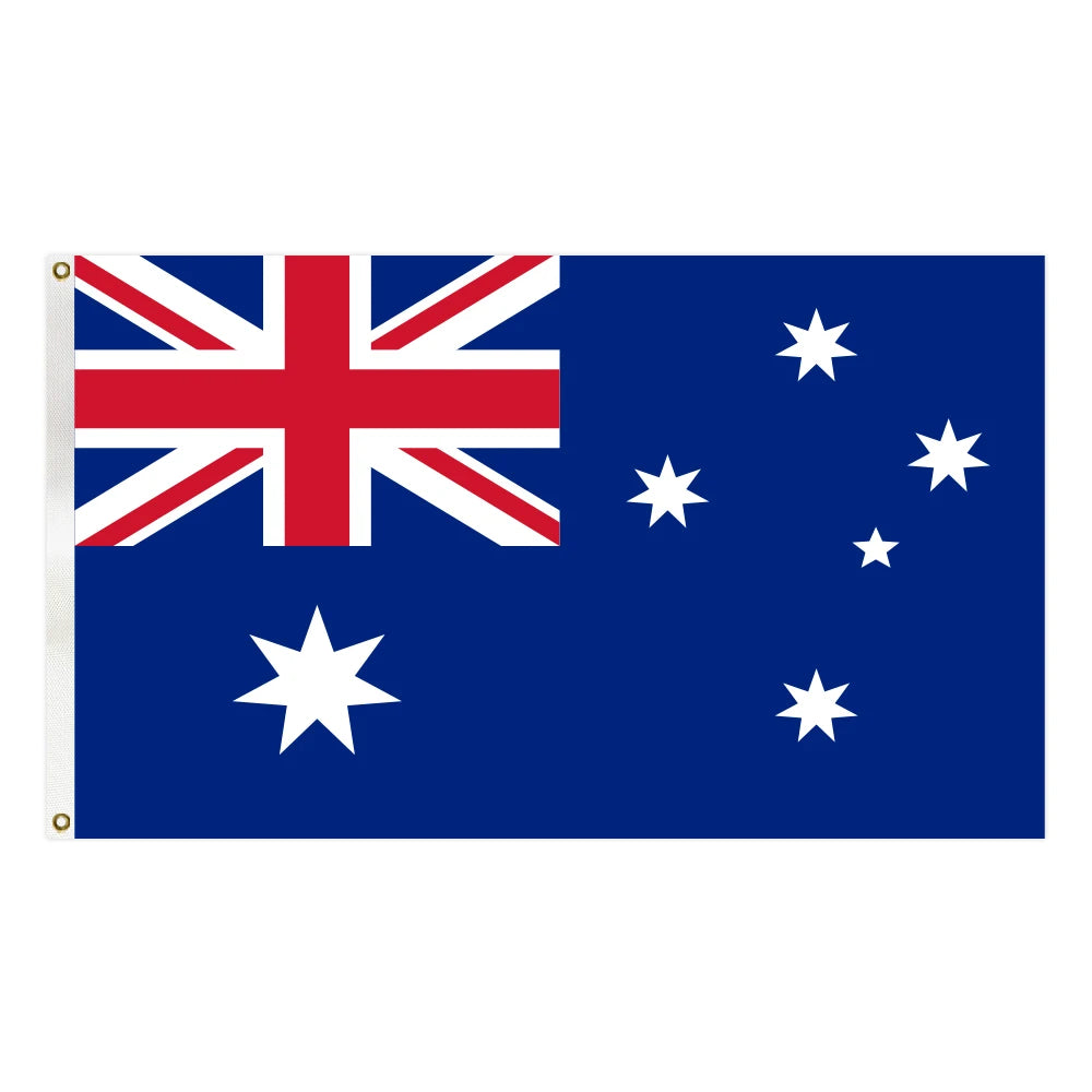 3x5Ft Australia Flag Polyester Fabric With Two Brass Grommets Wall Hanging Outdoor and Indoor Decor