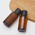 Brown Frosted Glass Oil Bottle Anti-theft Tamperproof Cover Cosmetic Dispenser Sample Bottle