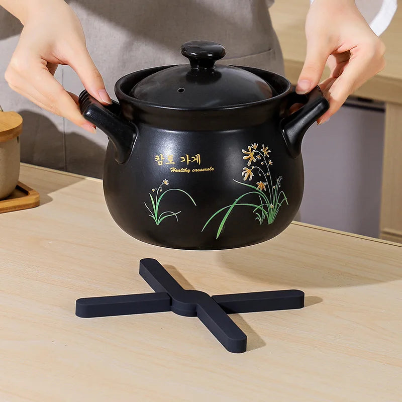 Foldable Non-Slip Heat Resistant Eco Expanding Silicone Pot Holder Trivet Pad Kitchen Supplies for Hot Pots and Pans
