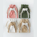 Customised Organic Tote Draw String Shoe Bag Soft Canvas Durable and Foldable with Logo Pattern Small Size