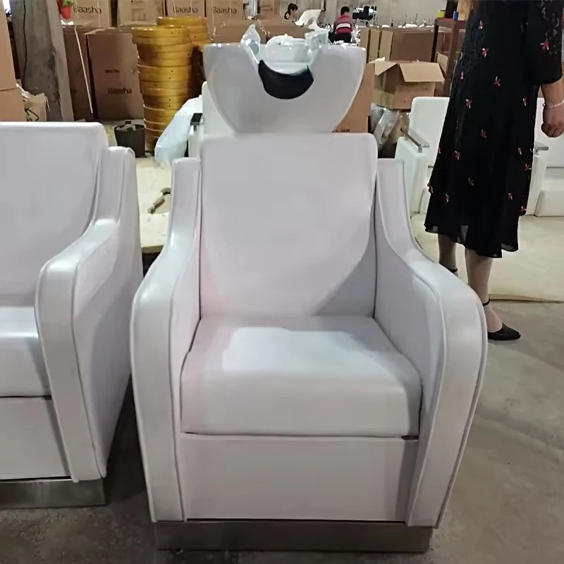 Tom Spa Hair Washing Eramic Sink Wholesale Basin European Bowl with Head Children Used for Kids Salon Furniture Shampoo Chair