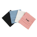 Custom Logo Microfiber Jewelry Pouch 7x7cm Small Square Envelope Flap Folded Velvet Microfiber Suede Finish for Jewellery