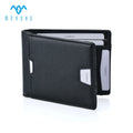 Custom Logo Black PU Leather Wallet with RFID Geometric Embossed Card Holder Cash Pocket Money Clip Coin Purse Leather Lining