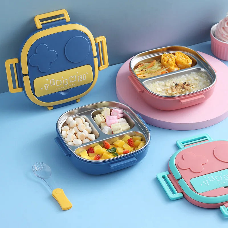 Bpa Free Metal 2 3 Compartment Kids Storage Lunch Box School Camping Take Out Bento Box Food Container