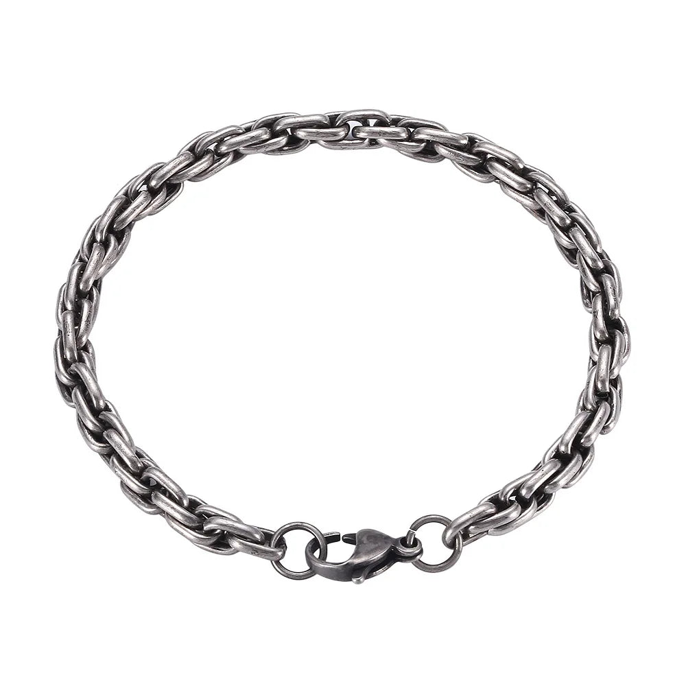 Luxury Jewelry Wholesale Vintage Making 6mm 316L Stainless Steel Link Chain Bracelet for Women