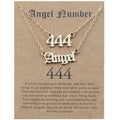 Brass Alloy Angel Pendant Plus Angel Number 111 222 333 444 555 666 777 888 999necklace 2pcs Pack Jewelry Women Necklaces