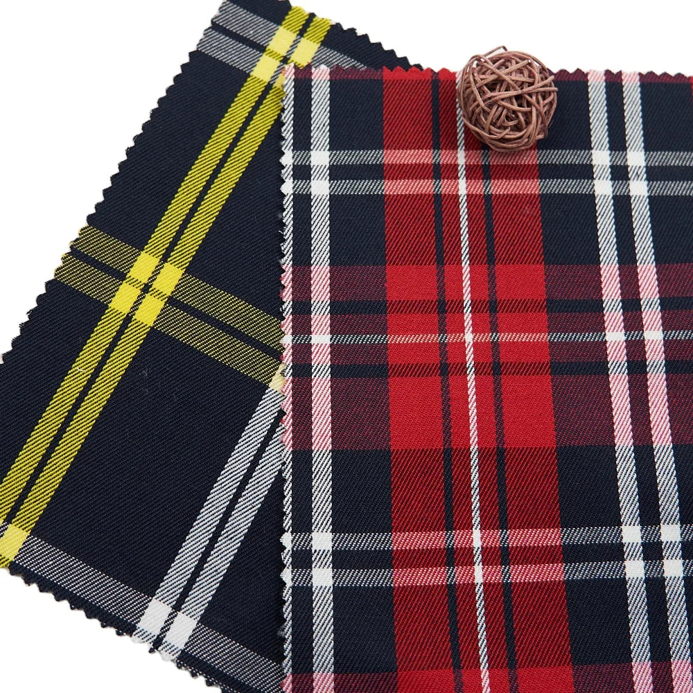 Wholesale Super Soft Microfiber Fabric Woven Yarn Dyed Cotton Polyester Herringbone Style School Uniform Plaid Lining for Girls