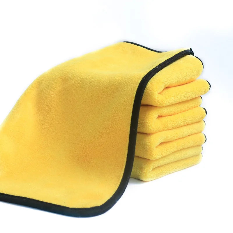Eco-Friendly Custom Logo 30*40cm Yellow/Grey Micro Fiber Strong Water Absorption Car Cleaning Cloth Towel