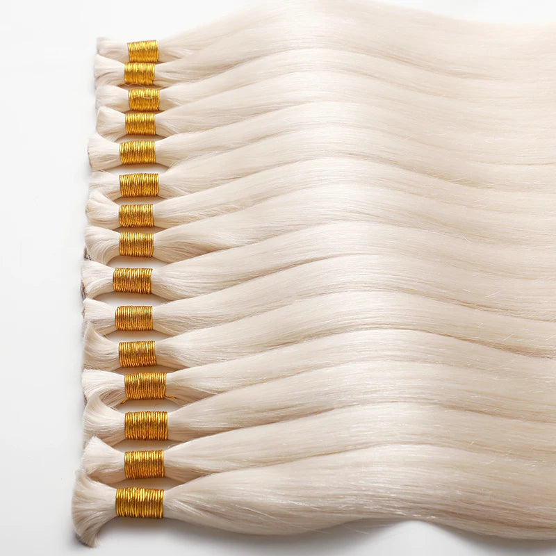 Quality Cuticle Aligned Russian 100% Raw Drawn Human Hair Remy Blonde Hair Bulk Women Remy Natural for Hair Extension Wholesale