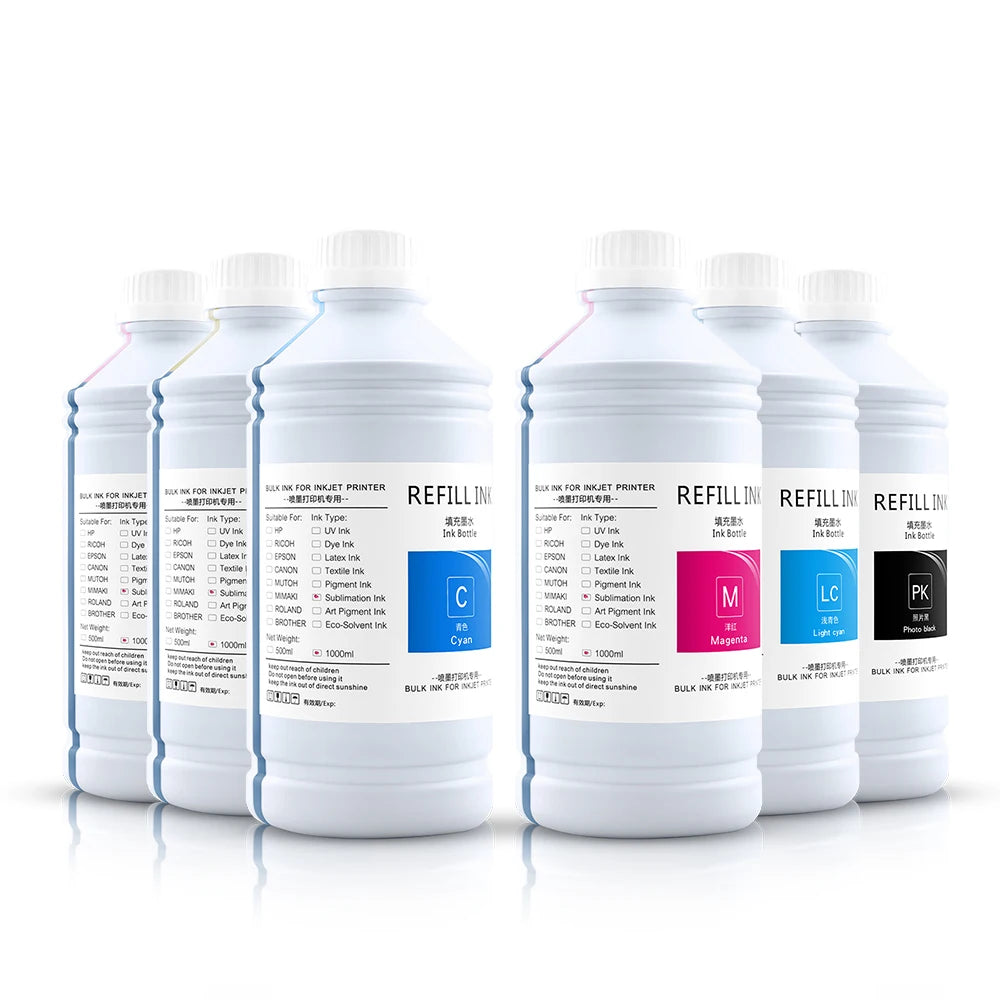 Ocbestjet Newest 1000ML Sublimation Dye Ink for Epson EPS Color 1390 1400 1410 Printers