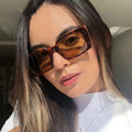 Square Sunglasses Woman Luxury Brand Small Rectangle Sun Glasses Female Gradient Clear Mirror