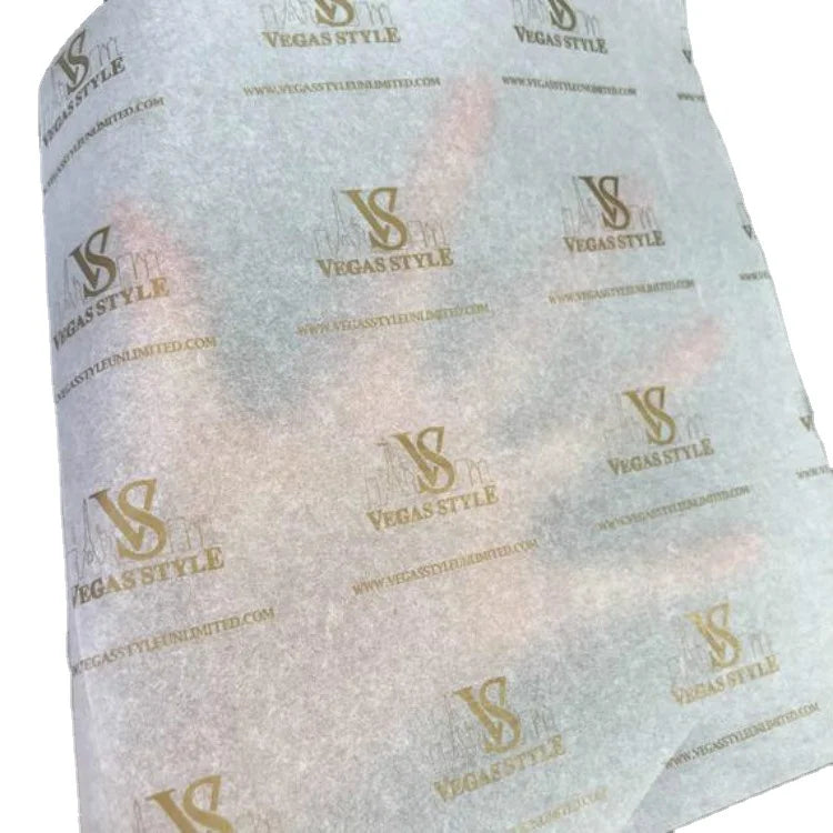 Custom Printed Logo 17G Glassine Paper Single Side Pantone Color Print Recyclable Tissue Wrapping Paper Shoes Clothing Gift