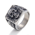 GT OEM Men's Retro Classic Rose Skull Titanium Steel Ring Vintage Vintage with Trendy Ghost Face Stainless Steel Vintage Style
