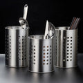 Stainless Steel Utensil Holder Utility Sturdy Stainless Silverware Holder for Kitchen Home and Office