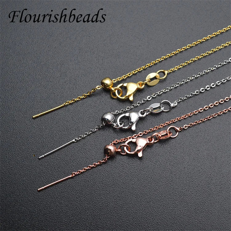 Fashion Jewelry Gold Plating Length Adjustable Thin Style 1mm Thickness O Shape Link Chain Necklace Chains
