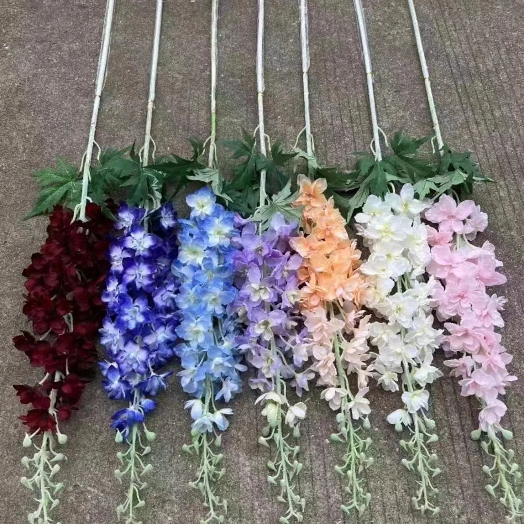 D-DE001 Big White Delphinium Flowers Artificial Flowers Home  Wedding Decoration Arch Flowers