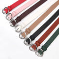 JULUN PU Belt Manufacture Women Belt Multi-color Slim PU Strap Silver Heart Shaped Pin Buckle Sweet Ladies Dress Waist Belt